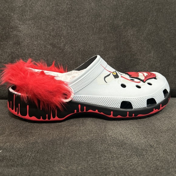 Crocs IT Pennywise Classic Clog Mens 11 White Red Chapter 2 Clown 212351-90H